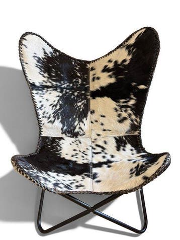 Fauteuil - Vlinderstoel - Leder, Metaal - Vlinderstoel -, Antiek en Kunst