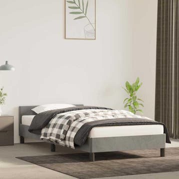 Bedframe 90x190 cm fluweel lichtgrijs - Stijlvol design a..., 90 cm, Eenpersoons, Verzenden, 190 cm of minder