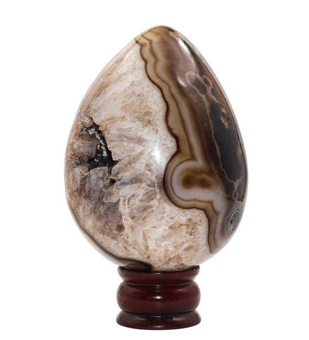 Grote 150 mm Zwarte Sulemani Agaat Ei met drusy – 2,52 kg –, Collections, Minéraux & Fossiles