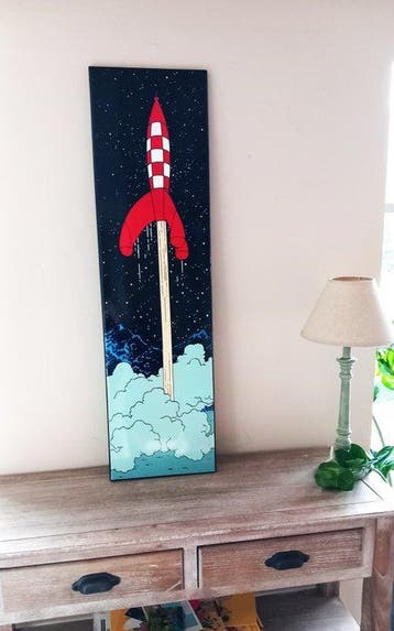 Tintin - 1 Emaillebord Kuifje - Emaillerie Belge : Raket