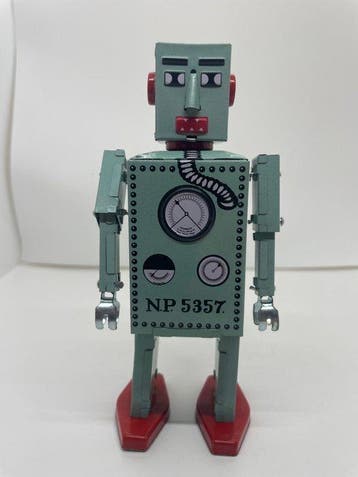 Onbekend - Robot-jouet 2 mechanische tinnen robots -
