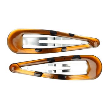 Haarspeld Klikklak 9cm - Basic - Epoxy - Bruin - Set van 2, Nieuw