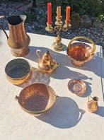 Kruik (8) - Grote partij oud koper en messing – 8 stuks –, Antiek en Kunst