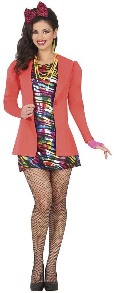 Neon 80S Kostuum Regenboog Dames, Kleding | Dames, Carnavalskleding en Feestkleding, Nieuw, Verzenden