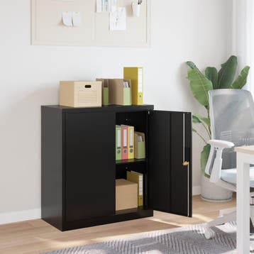 vidaXL Archiefkast 79x40x90 cm staal zwart, Verzenden, Nieuw