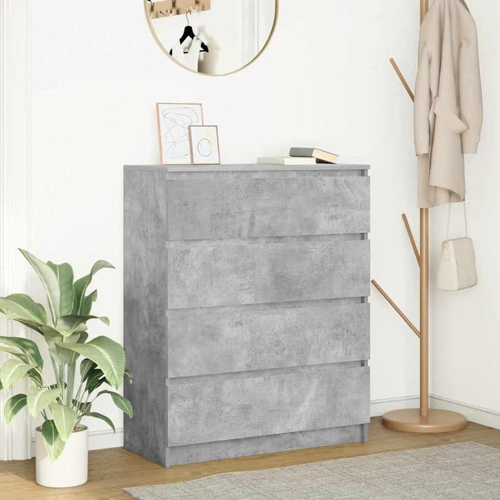 vidaXL Dressoir 80x35x99 cm spaanplaat betongrijs, Huis en Inrichting, Kasten | Dressoirs, Nieuw, Verzenden
