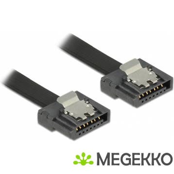 Delock 83843 SATA 6 Gb/s kabel 100cm zwart FLEXI, Verzenden, Nieuw