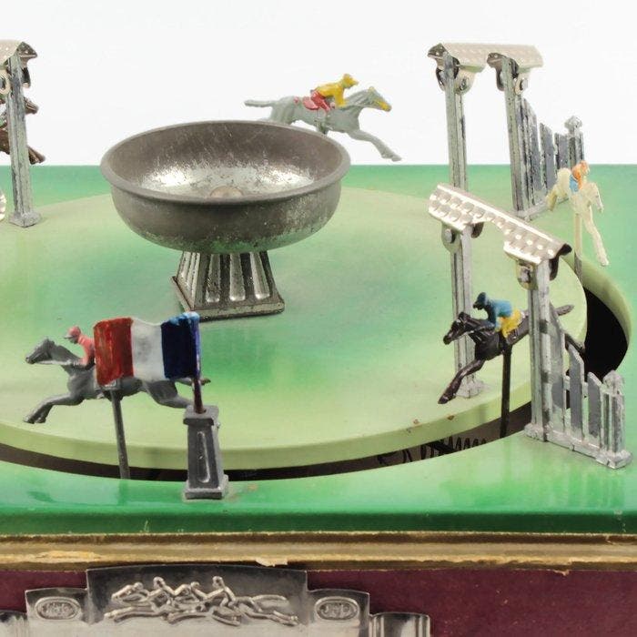 Bordspel - “Jeu de Course” Francese - piccolo - Metaal, Antiquités & Art, Antiquités | Jouets