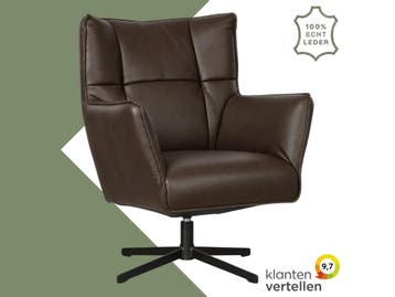 Leren draaifauteuil Lovely - Granada Chocolate (bruin), Ophalen of Verzenden