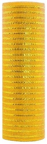 Decomesh metallic goudgeel 26 cm rol 9 meter voor kransen en, Huis en Inrichting, Nieuw