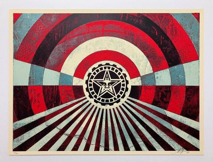 Shepard Fairey (OBEY) (1970) - Tunnel Vision (Blue), Antiek en Kunst, Kunst | Schilderijen | Modern