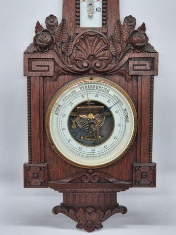 Antikes Wetterstation-Wandset – Barock-Stil Barometer &