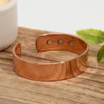 Koperen gezondheids-klemarmband glad met 6 magneten, zware, Ophalen of Verzenden