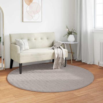 vidaXL Vloerkleden Rond SIROLO Zand Ø 200 CM Polyester, Huis en Inrichting, Verzenden, Nieuw