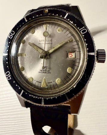 Libelle Automatic 25 Jewels Incabloc “20 Atmos” Skin Diver –, Nieuw
