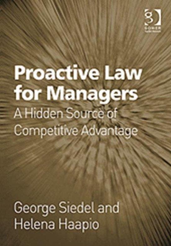 Proactive Law for Managers 9781409401001 George J Siedel, Boeken, Taal | Engels, Gelezen, Verzenden