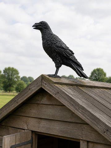 Figuur - vogel kraai - polyresin