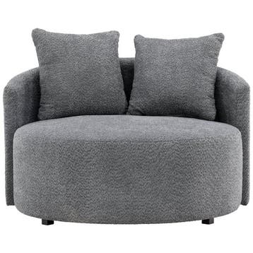 De Rebellenclub Vaian Loungefauteuil Xl - Grijs, Huis en Inrichting, Fauteuils, Zo goed als nieuw, 100 tot 125 cm, Stof, 100 tot 125 cm