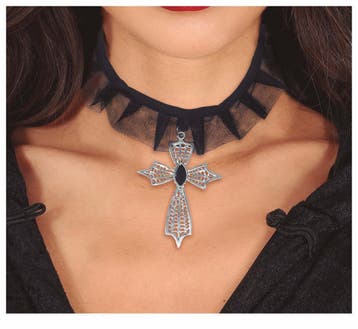 Zwart Halloween Ketting Kruis, Verzenden, Nieuw