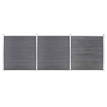 vidaXL Schutting 526x186 cm HKC grijs, Verzenden, Nieuw