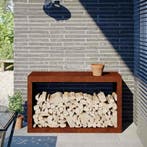 vidaXL Brandhoutrek 100x40x60 cm weervast staal, Verzenden