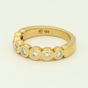 Bague - 14 carats Or jaune Diamant (Naturelle), Nieuw