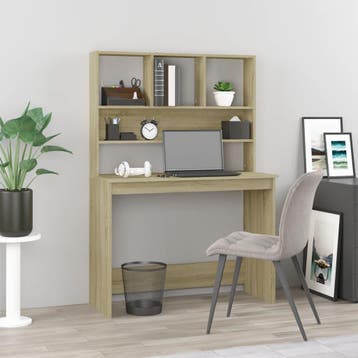 vidaXL Bureau met schappen 102x45x148 bewerkt hout sonoma, Huis en Inrichting, Bureaus, Verzenden, Nieuw