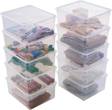 10x Opbergbox 18L: Tweede kansje voor een opgeruimd huis, Verzenden, Minder dan 50 cm, Zo goed als nieuw, Minder dan 50 cm