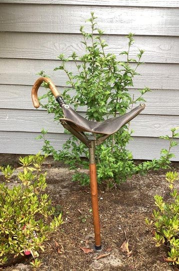 Vintage jacht/zitwandelstok, inklapbaar Wandelstok - Hout,