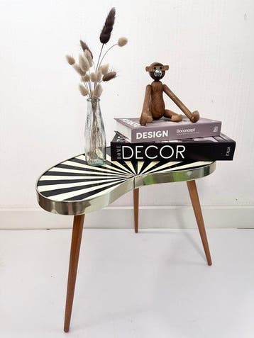 Table dappoint - stratifié, Bois, Laiton - vintage