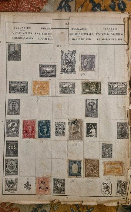 Wereld 1860 - Schwaneberger postzegel album (in slechte, Timbres & Monnaies, Timbres | Amérique
