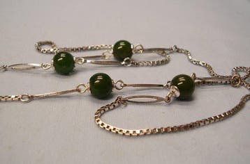 Sans prix de réserve - Collier Argent - 12.00ct. tw. Jade -, Nieuw