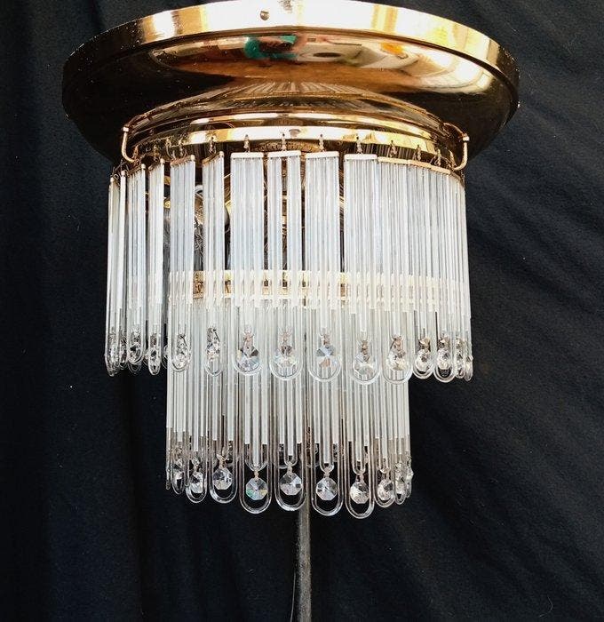 Kroonluchter - Kristal, Messing, Glas - Luxueus plafond, Antiek en Kunst, Curiosa en Brocante