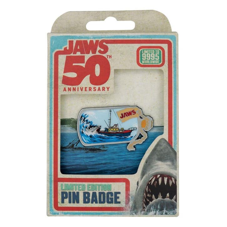 Jaws Pin Badge 50th Anniversary Ship in Bottle, Verzamelen, Film en Tv, Nieuw, Ophalen of Verzenden