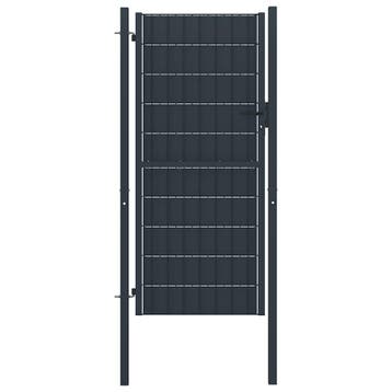 vidaXL Hekpoort PVC en staal 100x164 cm antraciet, Verzenden, Nieuw