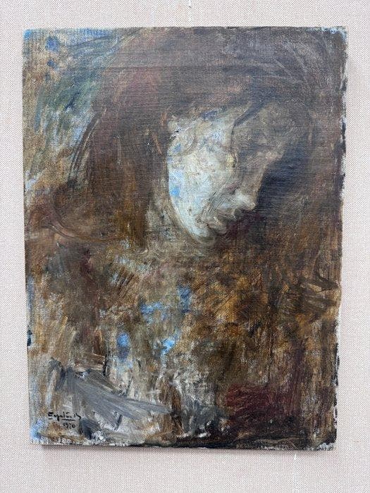 Rubens Capaldo (1908-1987) - Profilo di ragazza, Antiek en Kunst, Kunst | Schilderijen | Klassiek