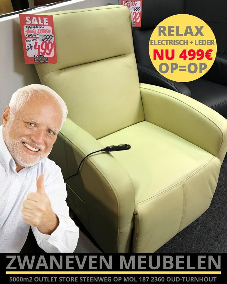 TOPAANBIEDING relaxfauteuil NIEUW echt leder met opstaphulp, Maison & Meubles, Fauteuils
