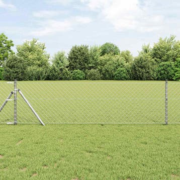 vidaXL Gaashek 25 x 0,6 m Verzinkt staal zilver, Verzenden, Nieuw