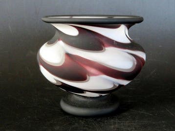 Vase - Vase en verre à motif marbre de qualité musée par, Antiquités & Art