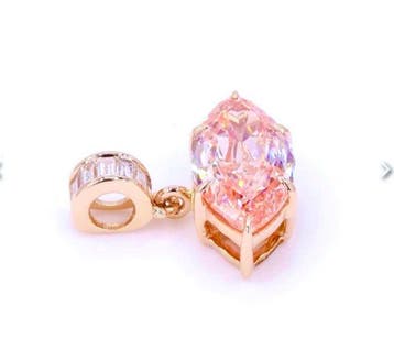 Pendentif - 14 carats Or blanc - 2.59ct. tw. Rose Diamant