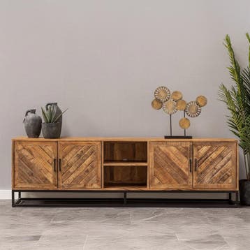 Tv-meubel Mangohout Sabia 200 cm, Verzenden