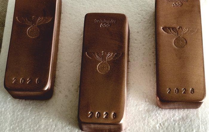 1,5 kilogram koper - .999 - Kupfer Kontor Duitsland. (Zonder, Postzegels en Munten, Edelmetalen en Baren
