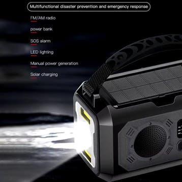 12000mAh Radio Powerbank op Zonne-energie met Dynamo -, Télécoms, Verzenden