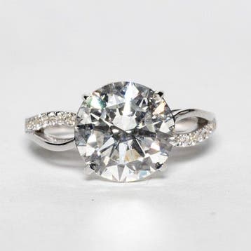 Verlovingsring - 18 karaat Witgoud - 4.17ct. tw. Diamant