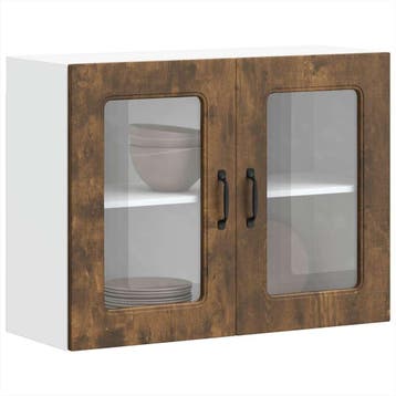 vidaXL Keukenbovenkast met glazen deur Kalmar bewerkt hout, Huis en Inrichting, Verzenden, Nieuw