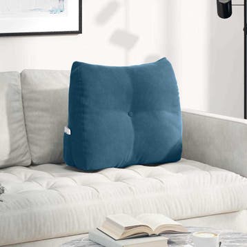 vidaXL Rugkussen Blauw 60 x 24 x 50 cm Fluweel, Verzenden, Nieuw