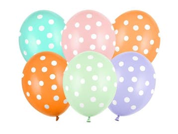 Gekleurde Ballonnen Stippen 30cm 6st, Verzenden, Nieuw