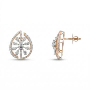 Oorbellen - 18 karaat Roségoud - 1.14ct. tw. Diamant, Nieuw