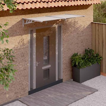 vidaXL Deurluifel 199x90 cm polycarbonaat grijs en, Verzenden