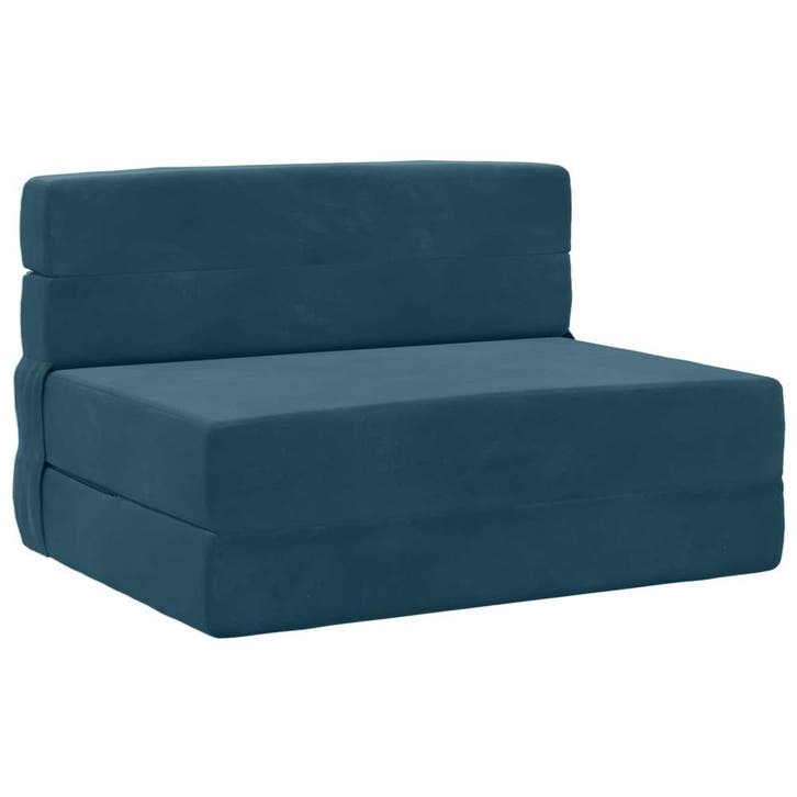 vidaXL Vouwsofa Bed Blauw 190 x 70 x 15 cm Fluweel, Maison & Meubles, Canapés | Salons, Envoi